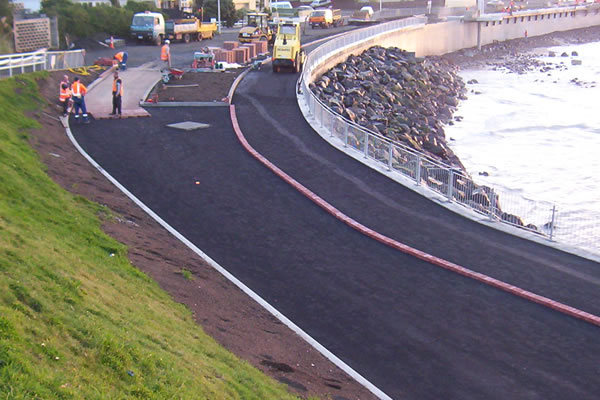 Commercial Paving - St Clair Seawall, Dunedin.